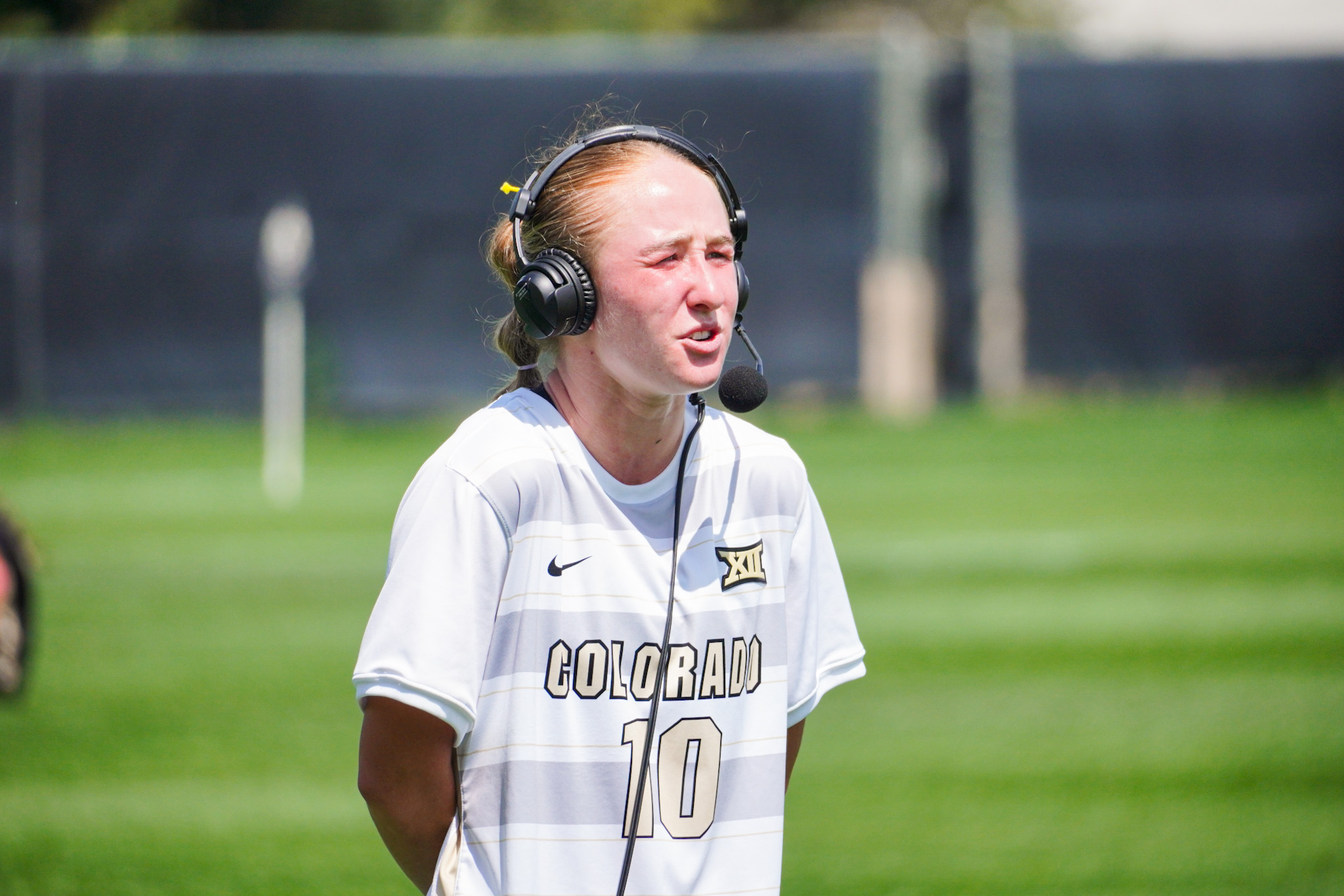 Michaela McGowan speaks to ESPN after her two-goal performance vs Army on Aug 16 at Prentup Field. (Photo: Sam Ackerman/FRSN)
